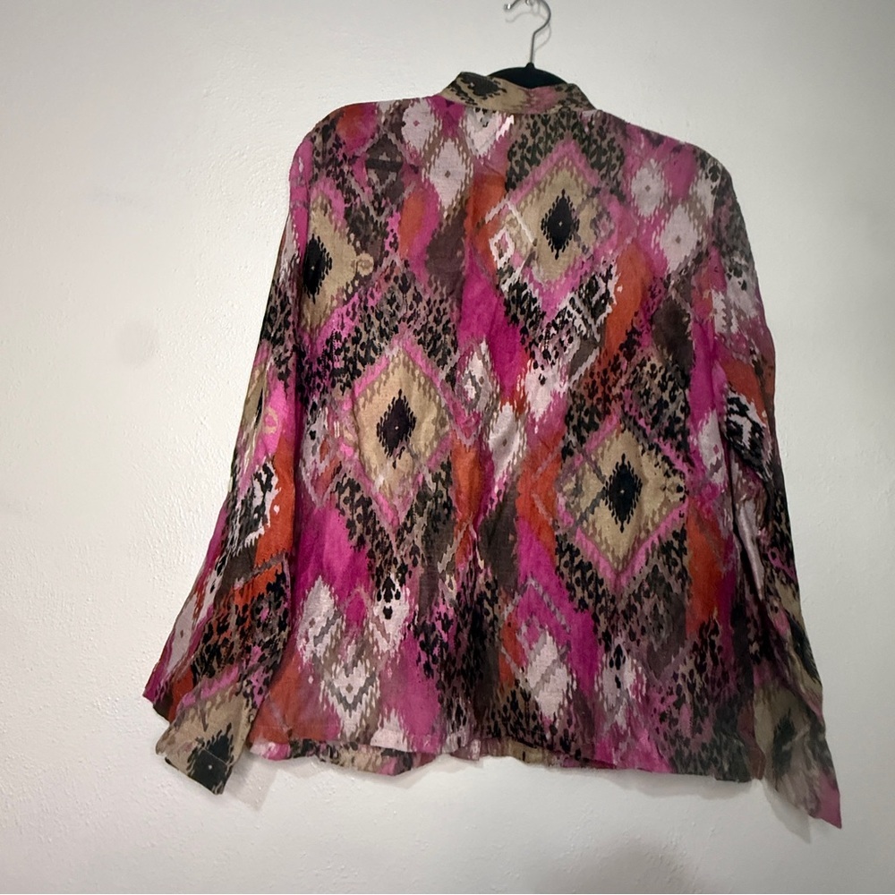 Ruby Rd. Multicolor Geometric Blouse, Long Sleeve… - image 6